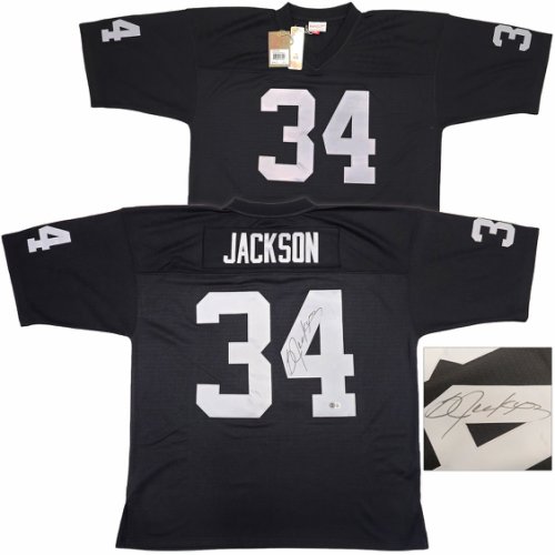Oakland Raiders Bo Jackson Autographed Signed Black Authentic Mitchell & Ness 1988 Throwback Jersey Size Xxl Beckett Beckett Witness #230005 