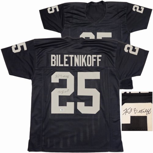 Oakland Raiders Fred Biletnikoff Autographed Signed Black Jersey "Sb Xi MVP" Beckett Beckett Witness #230002 
