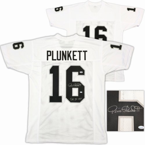 Oakland Raiders Jim Plunkett Autographed Signed White Jersey "Sb Xv MVP" PSA/DNA 