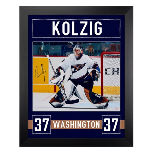 Olaf Kolzig Autographed Signed Washington Capitals Uniform Graphic 26x32 Frame