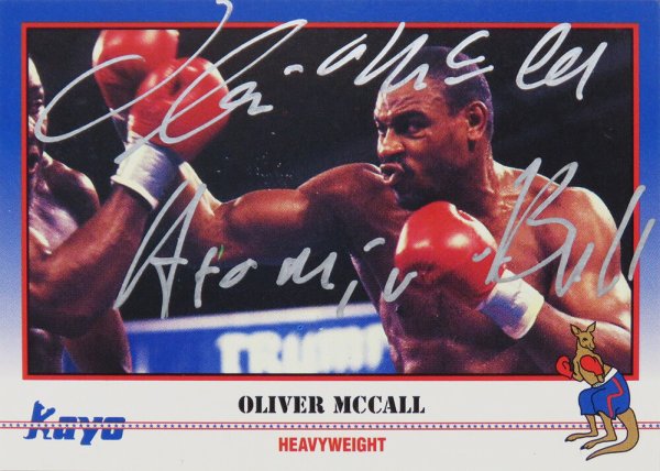 Oliver McCall Signed 1991 Kayo Boxing Trading Card #182 w/Atomic Bull