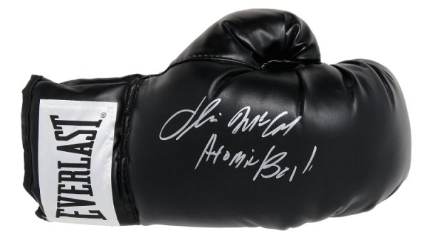 Oliver McCall Signed Everlast Black Boxing Glove w/Atomic Bull