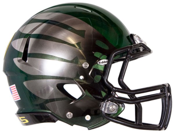 Oregon Ducks Speed Football Helmet Titanium Thunder Green 