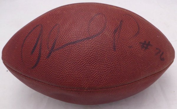 Orlando Pace Autographed Signed NFL Leather Football St. Louis Rams (Flat) Beckett Beckett 