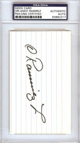 Orlando Ramirez Autographed Signed 3X5 Index Card California Angels PSA/DNA 