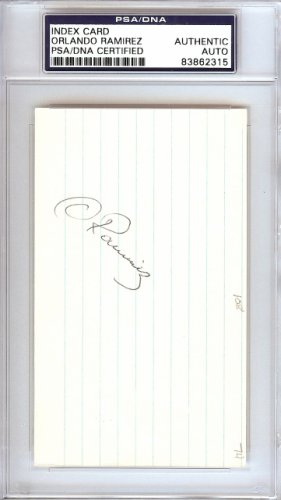 Orlando Ramirez Autographed Signed 3X5 Index Card California Angels PSA/DNA 