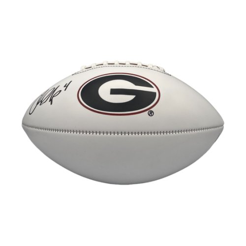 Oscar Delp Autographed Signed Georgia Bulldogs White Panel Football - Beckett 