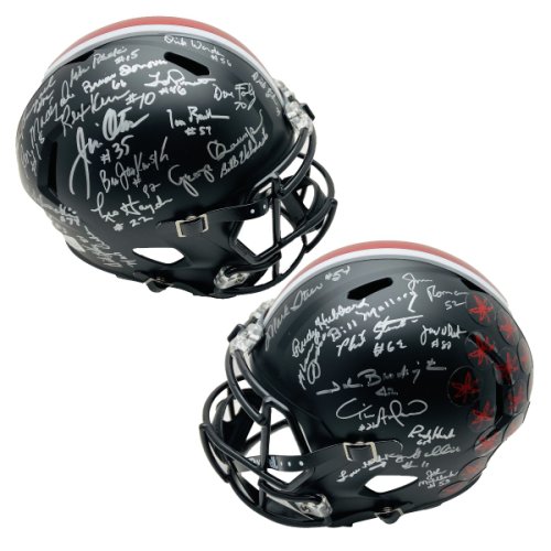 OSU Buckeyes 1968 National Champ Team Autographed Signed Black OSU F/S Speed Rep Helmet 