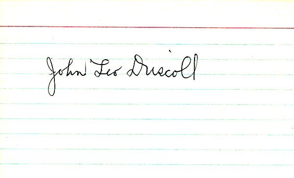 Paddy Driscoll Autographed 3X5 Index Card Chicago Bears JSA