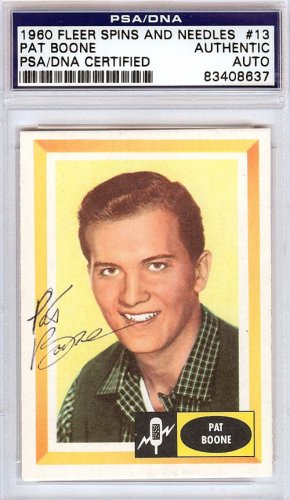 Pat Boone Autographed 1960 Fleer Spins & Needles Card #13 PSA/DNA