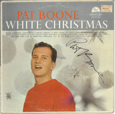 Pat Boone Autographed Signed 1959 White Christmas Album Cover/No Vinyl- JSA #JJ96515 