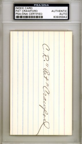 Pat Crawford Autographed 3X5 Index Card St. Louis Cardinals PSA/DNA