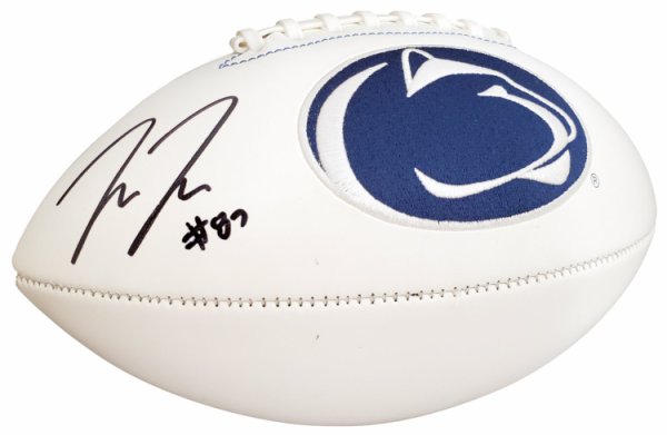 Pat Freiermuth Autographed Signed Penn State Nittany Lions White Logo Football Beckett Beckett 