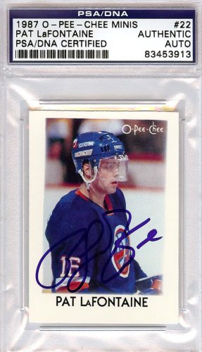 Pat LaFontaine Autographed 1988-89 Topps Card #123 New York
