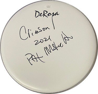 Pat Mastelotto Autographed Signed 12" De Rosa Drumhead w/ Crimson 2021- JSA #SS17818 (Mr. Mister/King Crimson/Stick Men) 