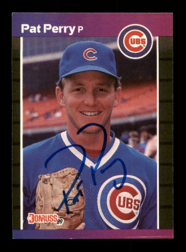 Pat Perry Autographed 1989 Donruss Card #404 Chicago Cubs #188349