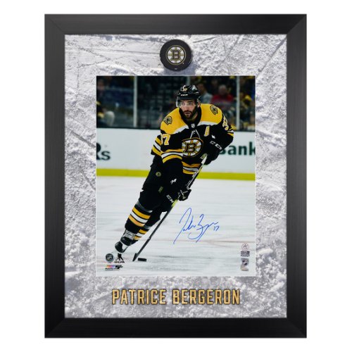 Patrice Bergeron Autograph Jersey Framed 37x45 - New England Picture