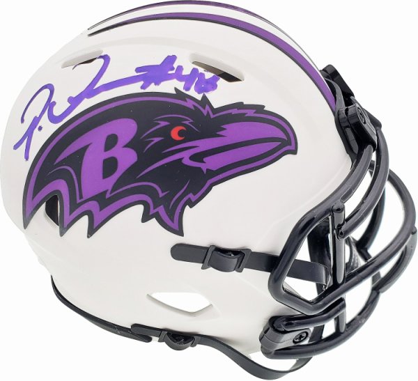 Patrick Queen Autographed Signed Baltimore Ravens Lunar Eclipse White Mini Helmet Beckett Beckett 