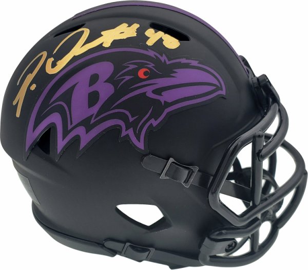Patrick Queen Autographed Signed Eclipse Black Baltimore Ravens Speed Mini Helmet Beckett Beckett 