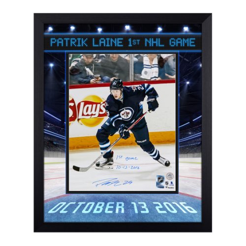 Patrik Laine Winnipeg Jets Autographed Signed & Dated 1st Game Graphic 19x23 Frame