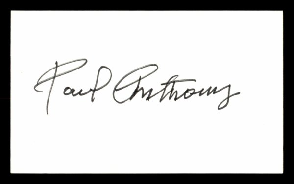 Paul Anthony Autographed 3X5 Index Card Welterweight Boxer #179756