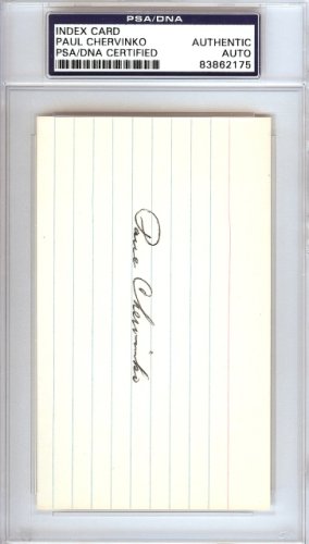 Paul Chervinko Autographed Signed 3X5 Index Card Brooklyn Dodgers PSA/DNA 