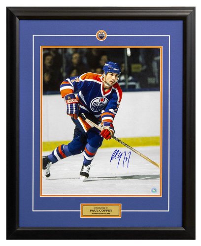 Paul Coffey Edmonton Oilers Autographed Signed Hockey 26x32 Frame