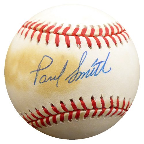 Paul Smith Autographed Official Nl Baseball Pittsburgh Pirates, Chicago Cubs Beckett Beckett