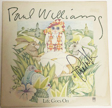 Paul Williams Autographed Signed 1972 Life Goes On LP Album Cover Only (A&M Records) 