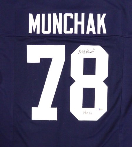 Penn State Nittany Lions Mike Munchak Autographed Signed Blue Jersey Beckett Beckett 