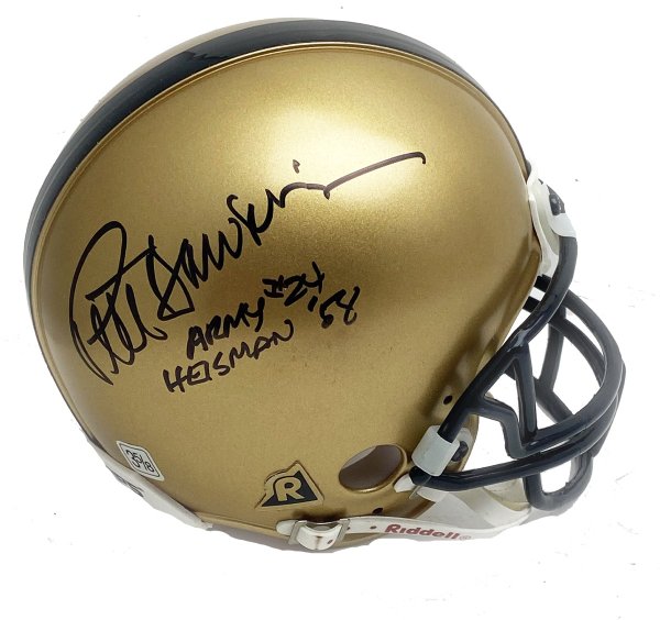 Pete Dawkins Autographed Signed Army Cadets Riddell M/H w/Army 24 Heisman 58 Inscription-JSA 
