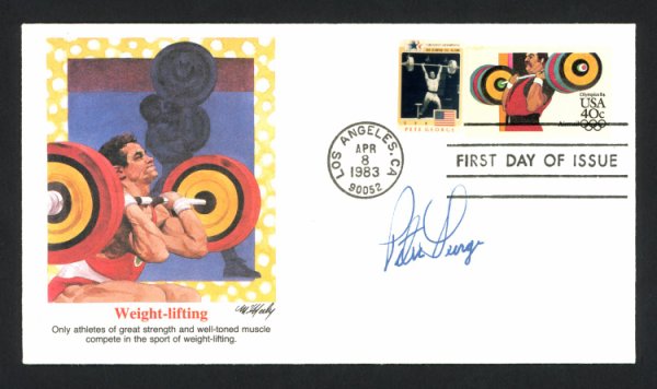 Pete George Autographed First Day Cover Olympic Weightlifter #159594