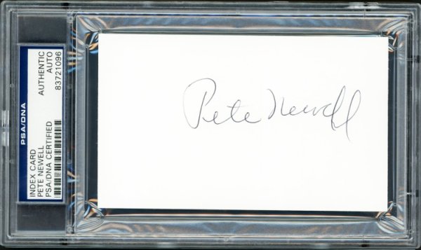 Pete Newell Autographed 3X5 Index Card Coach PSA/DNA