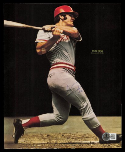 Pete Rose Autographed Signed 8.5X10 Magazine Page Photo Cincinnati Reds Vintage Signature Beckett Beckett Qr #Bm37495 
