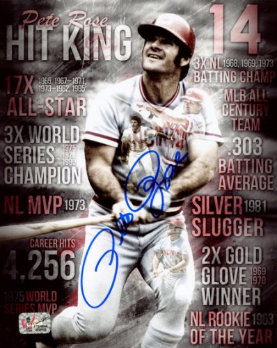 Pete Rose Autographed Signed 8X10 Photo Cincinnati Reds Pr Holo #229039 