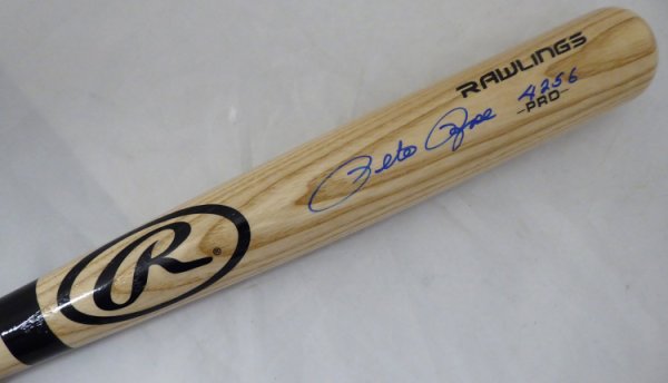 Pete Rose Autographed Signed Blonde Rawlings Bat Cincinnati Reds "4256" In Blue Pr Holo #177051 