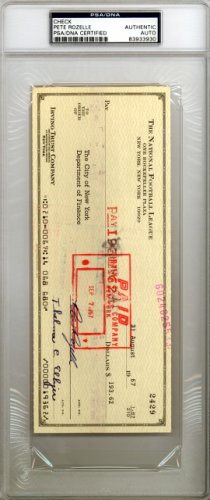 Pete Rozelle Autographed Signed 3.5X8.5 Check NFL Commissioner PSA/DNA 