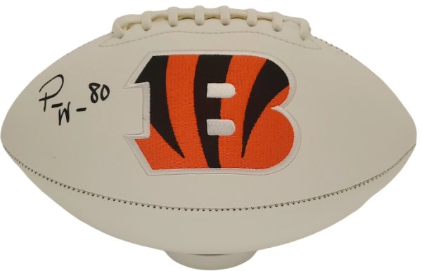 Peter Warrick Cincinnati Bengals Autographed Signed White Panel Football - JSA Authentic 