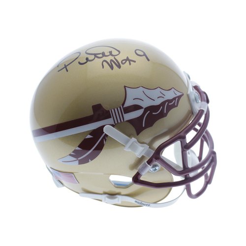 Peter Warrick FSU Seminoles Autographed Signed Schutt Gold Mini Helmet - PSA 