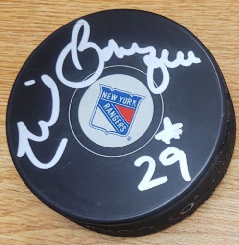 Phil Bourque Autographed Signed New York Rangers Hockey Puck - Autographs