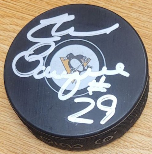 Phil Bourque Autographed Signed Pittsburgh Penguins Hockey Puck - Autographs