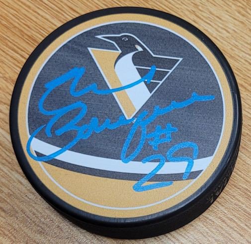 Phil Bourque Autographed Signed Pittsburgh Penguins Hockey Puck - Autographs