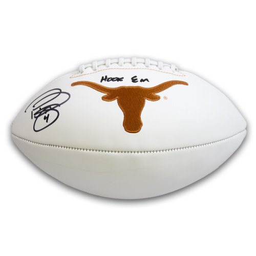 Phil Dawson Autographed Signed Texas Longhorns White Panel Football Hook Em Inscription-PSA 
