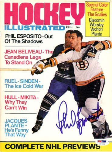 Phil Esposito Autographed Hockey Illustrated Magazine Cover Boston Bruins PSA/DNA