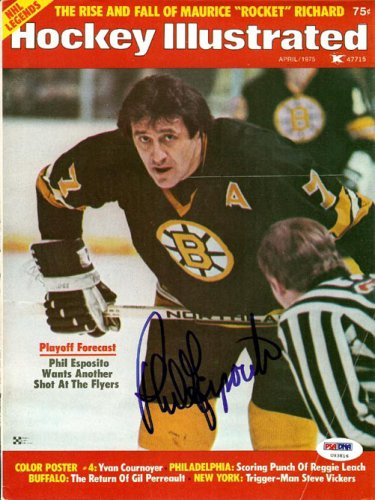 Phil Esposito Autographed Hockey Illustrated Magazine Cover Boston Bruins PSA/DNA