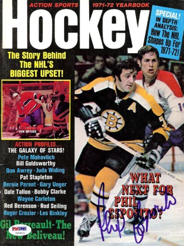 Phil Esposito Autographed Hockey Magazine Cover Boston Bruins PSA/DNA