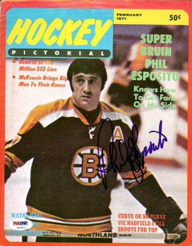 Phil Esposito Autographed Hockey Pictorial Magazine Cover Boston Bruins PSA/DNA