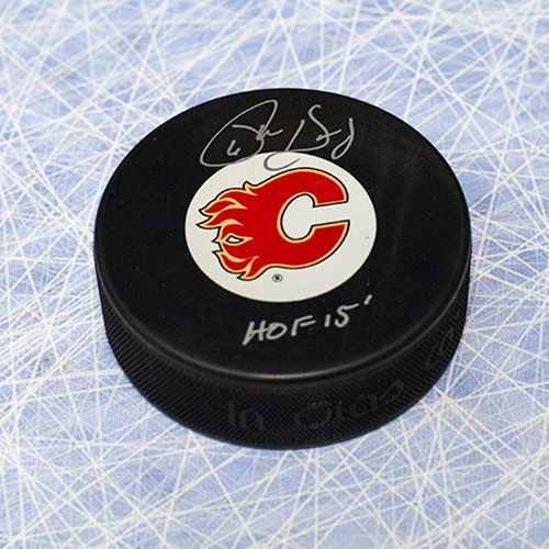Phil Housley Autographed Signed Calgary Flames Hockey Puck with HOF Note