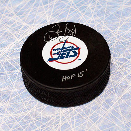 Phil Housley Autographed Signed Winnipeg Jets Hockey Puck with HOF Note
