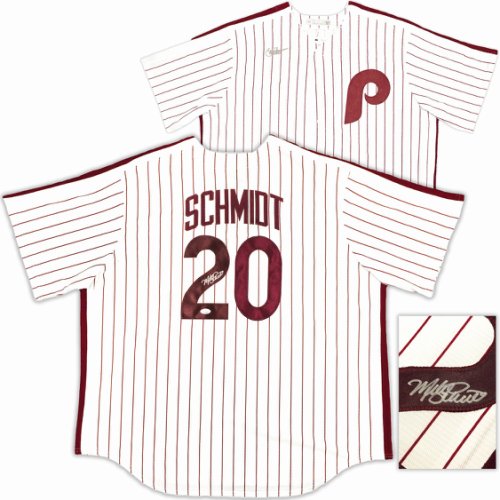 Philadelphia Phillies Mike Schmidt Autographed Signed White Pinstripes Nike Cooperstown Collection Jersey Size Xxl JSA 